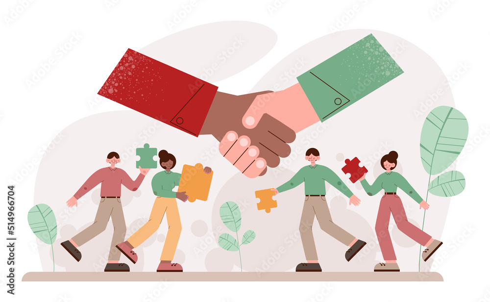 Cooperation teamwork concept. Collaboration and teamwork. Office Cooperation teamwork concept. Collaboration and teamwork. Office