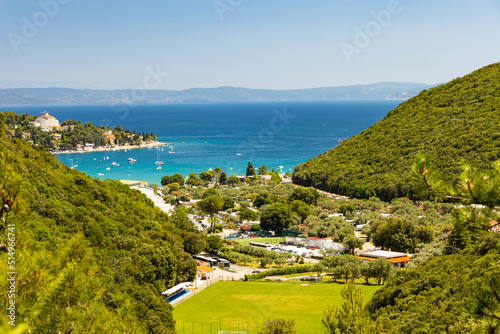 Fototapeta Naklejka Na Ścianę i Meble -  view to Rabac and the island Cres in Croatia