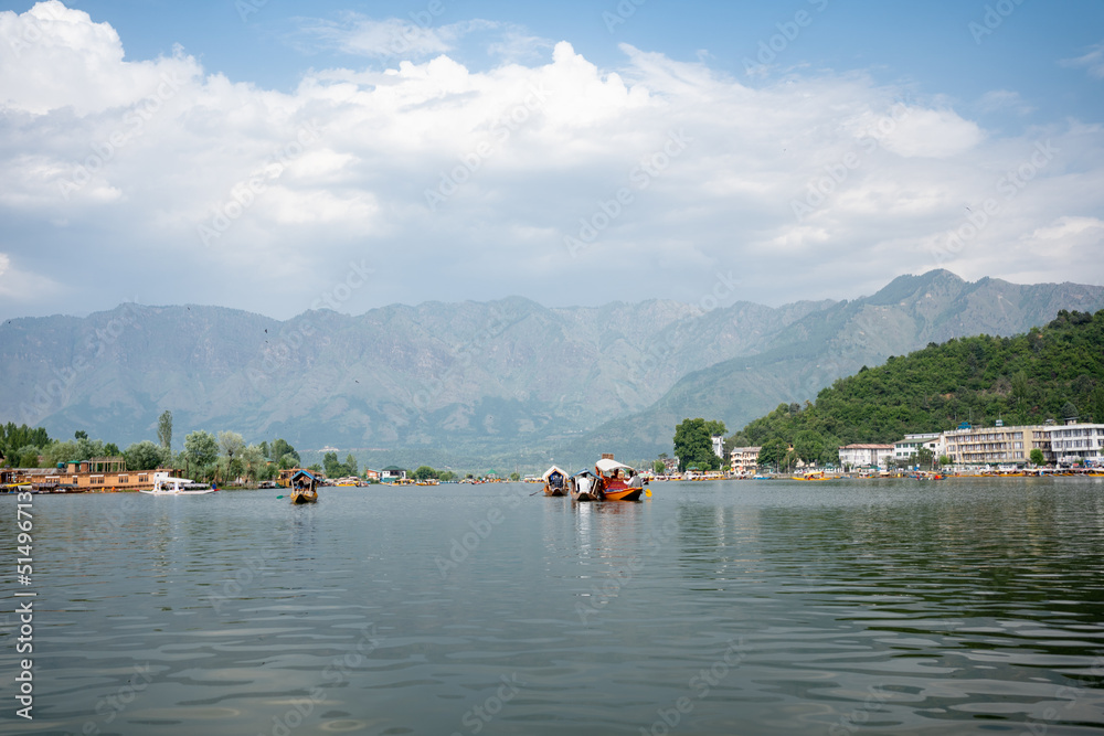 custom made wallpaper toronto digitalA view of Dal Lake in winter, and the beautiful mountain range in the background in the city of Srinagar, Kashmir, India.