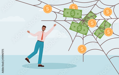 Financial trap concept. Investment risk or low level of financial