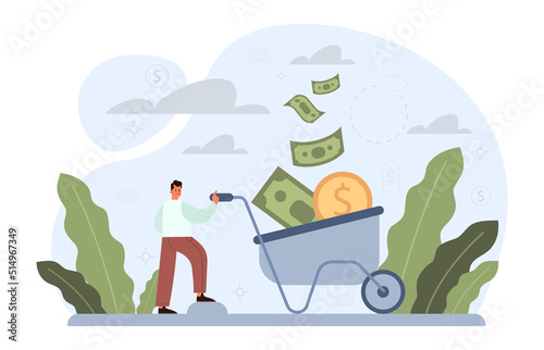 Financial inflation concept. Growing up prices for goods and value