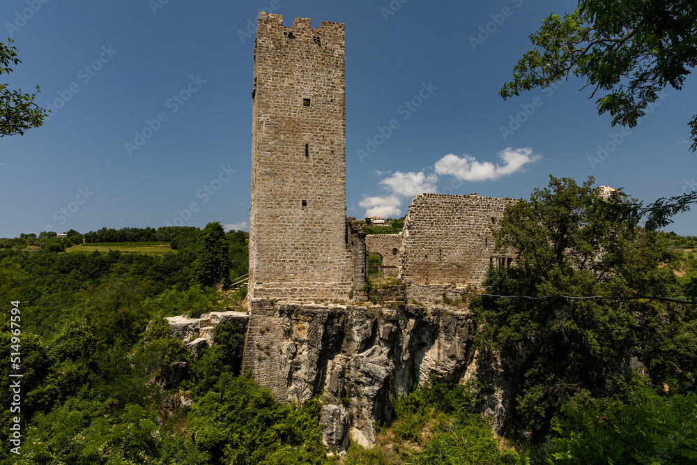 castle ruins in Momjan in Croatia