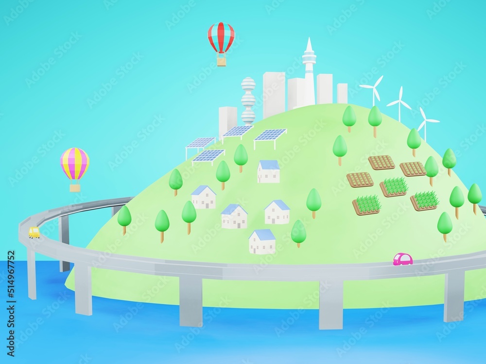 Obraz premium SDGs 未来都市 3D