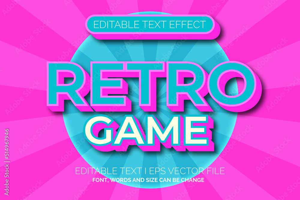 editable text effect pastel retro game style