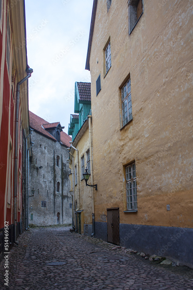 Vintage historic buildings in the Old town of Tallinn, Estonia	
