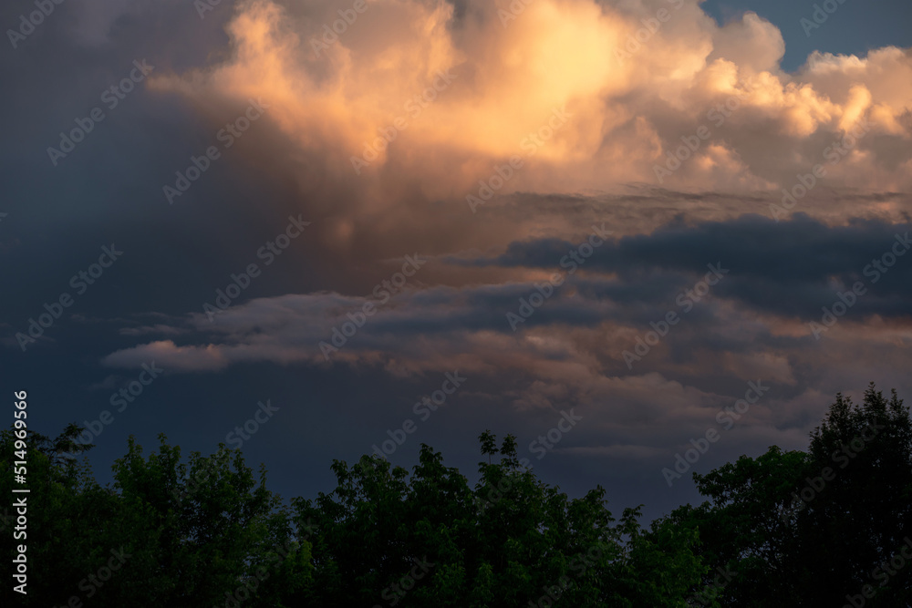 Clouds at sunset over the trees Clouds at sunset over the trees