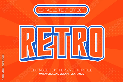 football retro text effect, editable vintage text style 