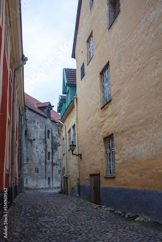 Vintage historic buildings in the Old town of Tallinn, Estonia   © Lindasky76