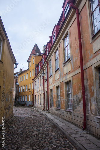 Vintage historic buildings in the Old town of Tallinn  Estonia