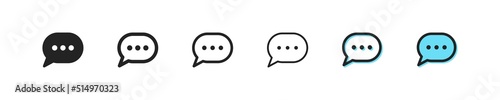 Talk icon. Speech vector symbol. Simple outline chat icons. Bubble message icons set. A dialog box, web icon.
