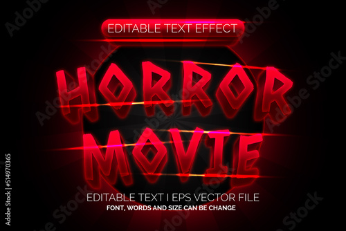 unique horror text effect, editable movie logo text style 