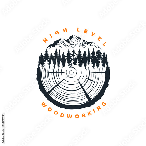 Emblem of nature in the form of a wooden cut.
