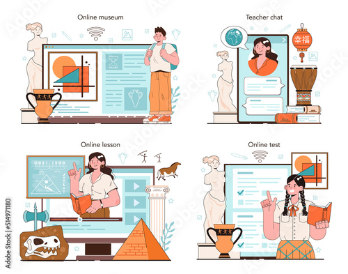 History of art school education online service or platform set