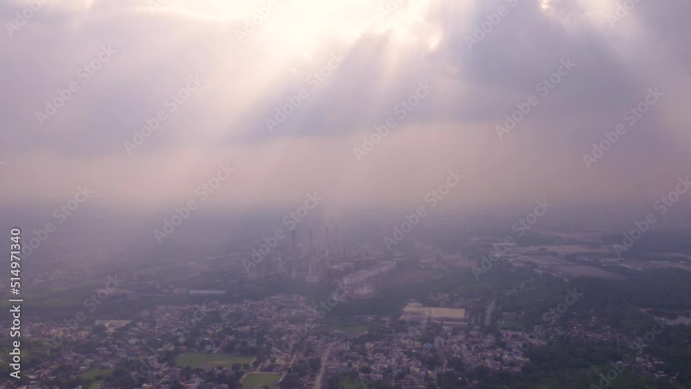 Aerial view of an Industrial city in India Aerial view of an Industrial city in India
