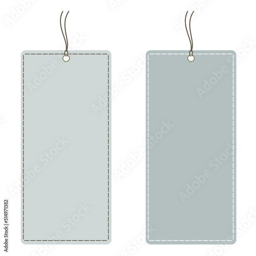 tag vector Horizontal set Angled Hangtag Seam Beige With String And Shadowimage vector price tag Paper Label Isolated On White Background. Ready for your message. 
