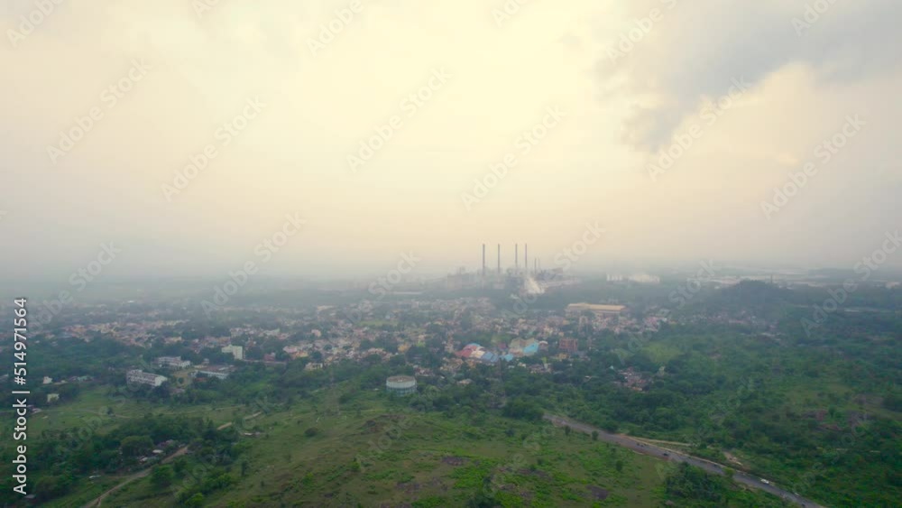 Aerial view of an Industrial city in India Aerial view of an Industrial city in India