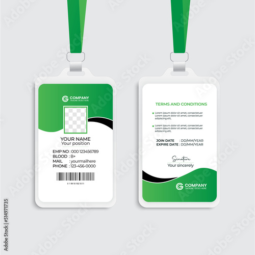 Modern and creative corporate company employee id card template