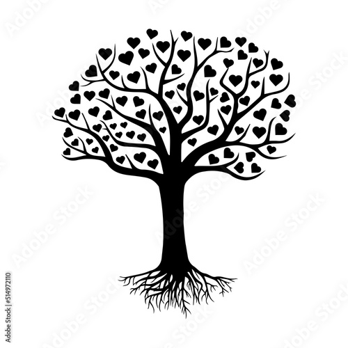 Tree of Heart Wall Interior Crafts Decor Silhouette Background