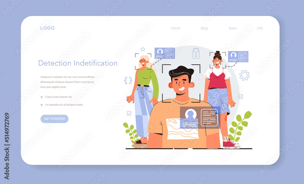 Face recognition system development web banner or landing page Face recognition system development web banner or landing page