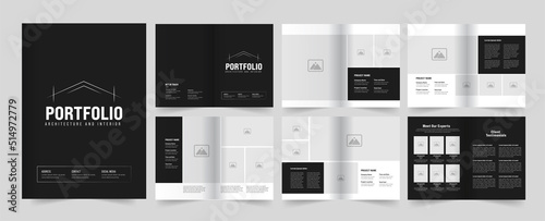 Architecture portfolio design and Interior portfolio template design photo