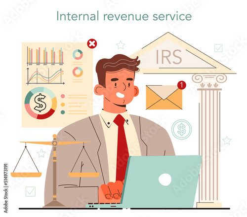 Tax inspector concept. Idea of accounting and payment consultation
