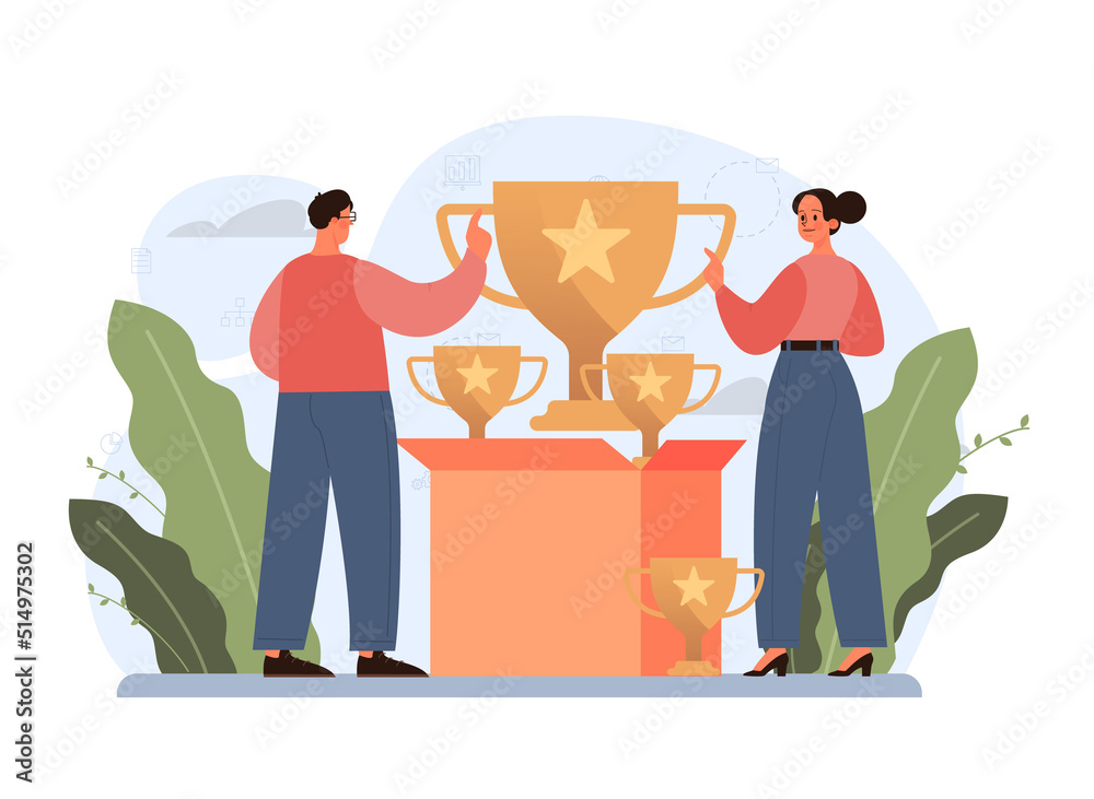 Success concept. Winning in competition. Getting reward or prize Success concept. Winning in competition. Getting reward or prize