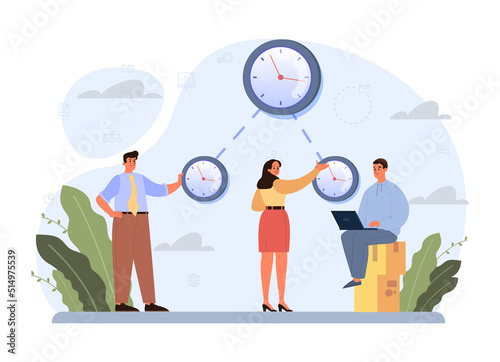 Time concept. Time flow, hour glass, watch or timer measuring