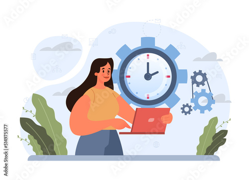 Time concept. Time flow, hour glass, watch or timer measuring
