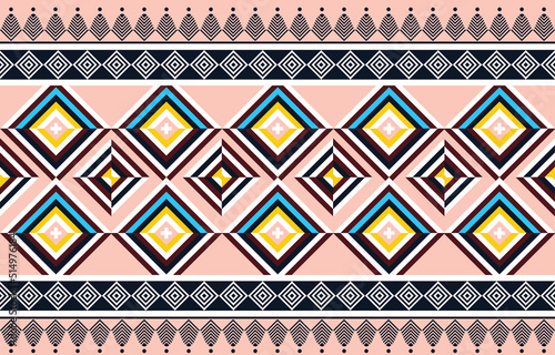 Navajo fabric pattern design, abstract background, vector illustration.