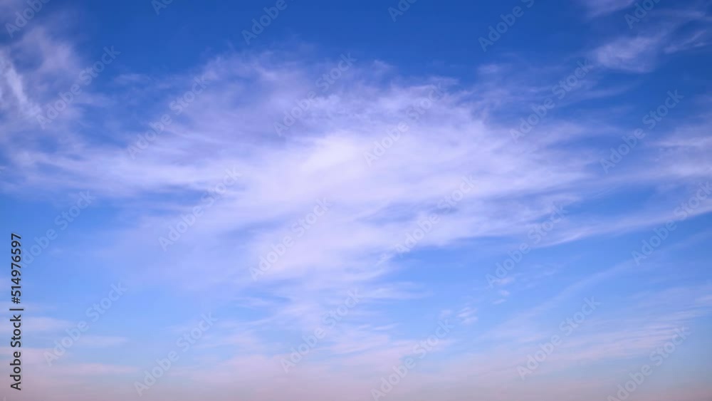 Blue sky with thin cirrus clouds timelapse, daytime landscape Blue sky with thin cirrus clouds timelapse, daytime landscape