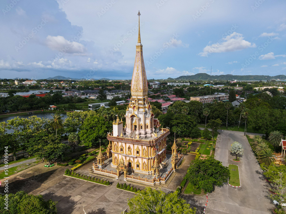Pagoda of Wat Chalong temple, Phuket, Thailand.