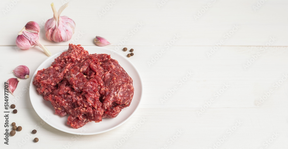 Minced meat and spices. Minced meat and spices.