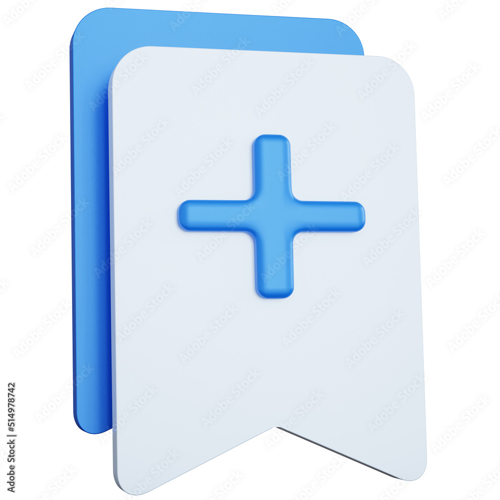 Fototapeta premium 3d rendering bookmarks add blue and white isolated