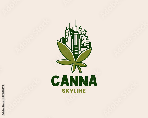 Minimal Cannabis City Logo Template