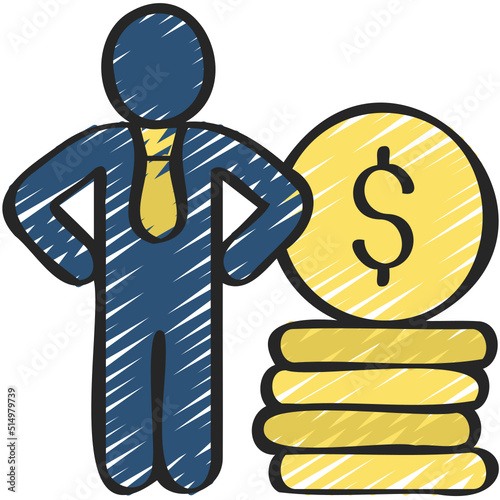 Coin Pile Person Icon
