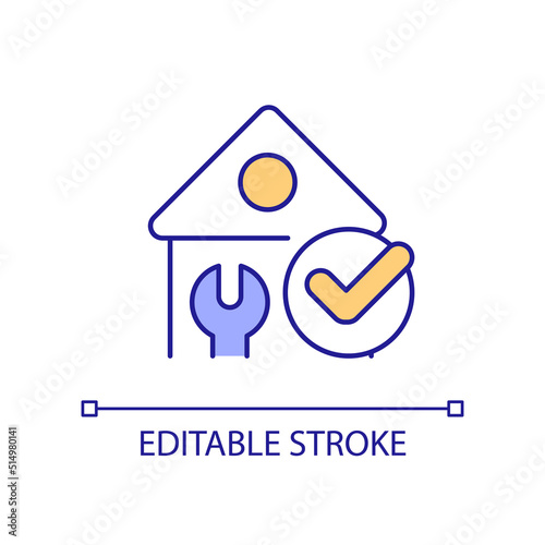 Learning home repair skills RGB color icon. Simple maintenance in residential settings. Handyman career. Isolated vector illustration. Simple filled line drawing. Editable stroke. Arial font used