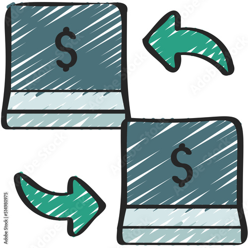 Laptop Money Transfer Icon