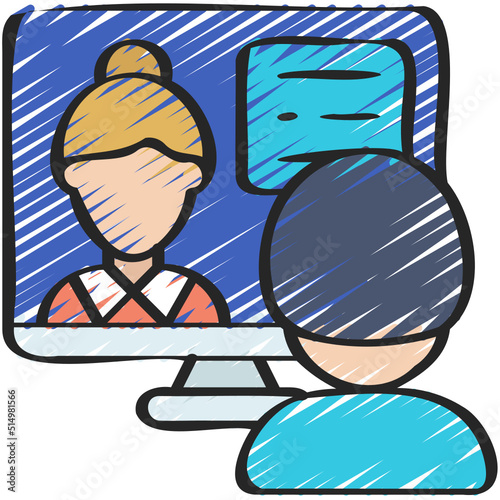 Online Job Interview Icon