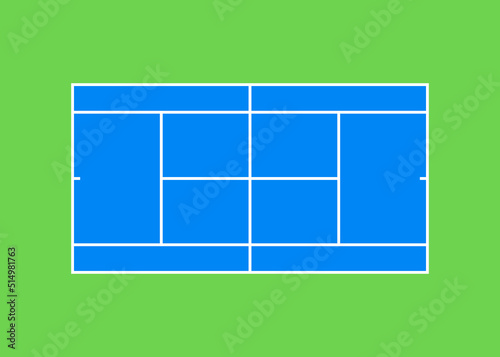 Tennis court markings top view. Sports ground for active recreation.
