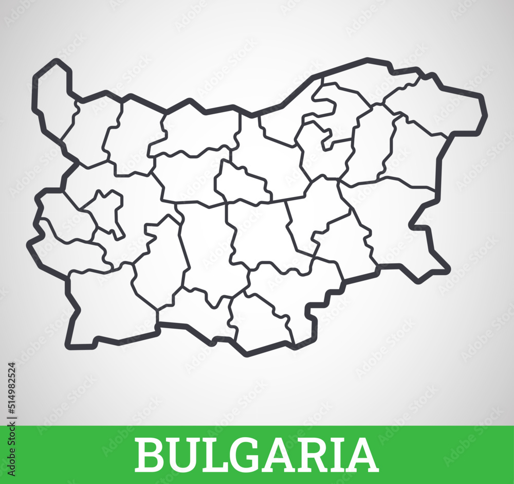 Simple outline map of Bulgaria with regions. Vector graphic illustration. Simple outline map of Bulgaria with regions. Vector graphic illustration.