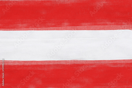 Austrian flag made from medical bandages. Background on the theme of national health care.