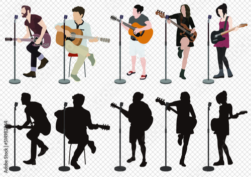 A fun character vector source through a guitar-playing musician's singing and dancing