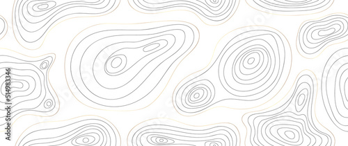 Seamless mountain topographic map background vector. Gold and luxury wallpaper design for wall arts, fabric , packaging , web, banner, app, wallpaper