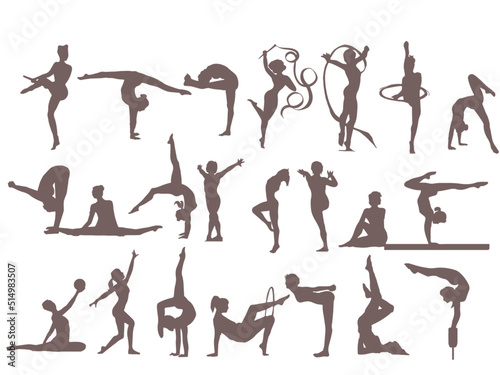 Vector illustration of gymnast silhouette photo