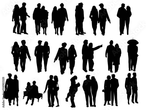 Vector illustration of couple silhouette