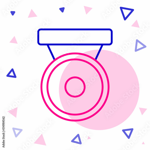 Line Boxing gong icon isolated on white background. Boxing bell. Colorful outline concept. Vector