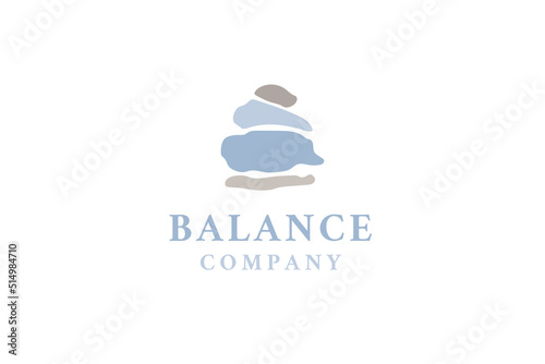 stone rock balancing logo design spa and wellness vector inspiration