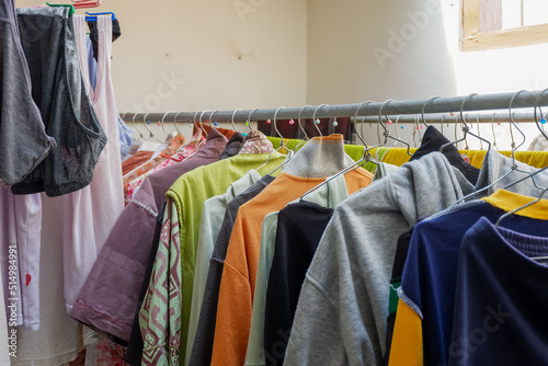 various colors of clothes that are dried