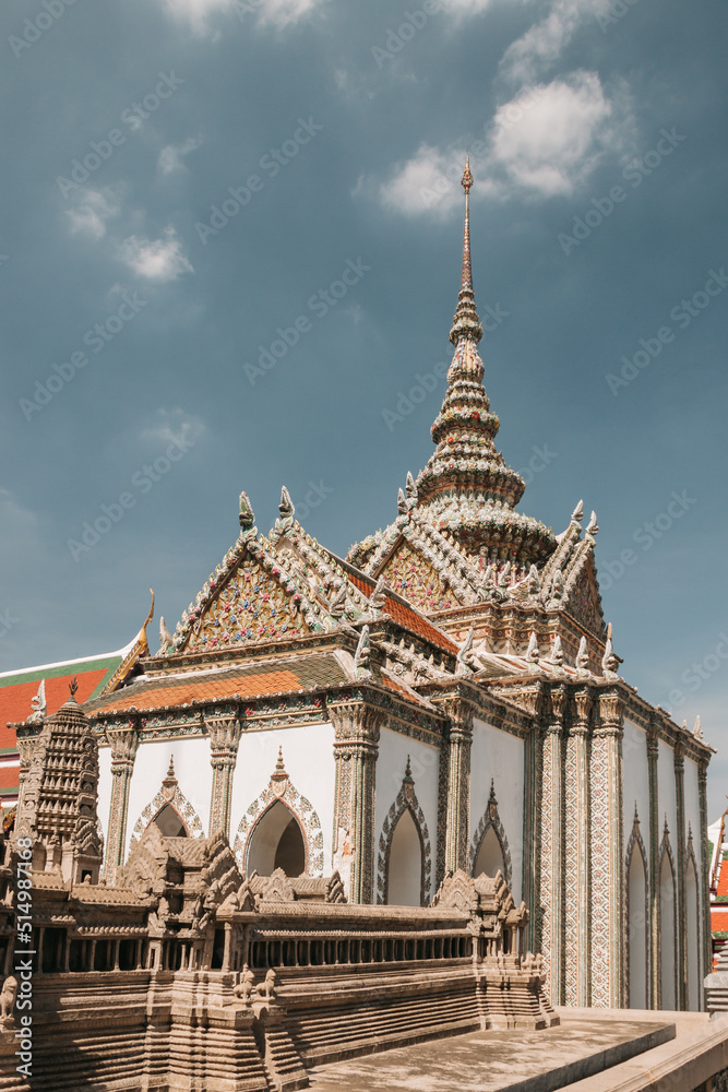 Bangkok, Thailand - December 16th, 2019 : Phra Sawet Kudakhan Wihan Yot at the Temple of the Emerald Buddha, Bangkok's Grand Palace