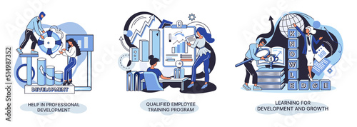 Help in professional development. Qualified employee training program. Learning for software development and growth. Agile project management devOps team, project life scrum meeting. Creative metaphor